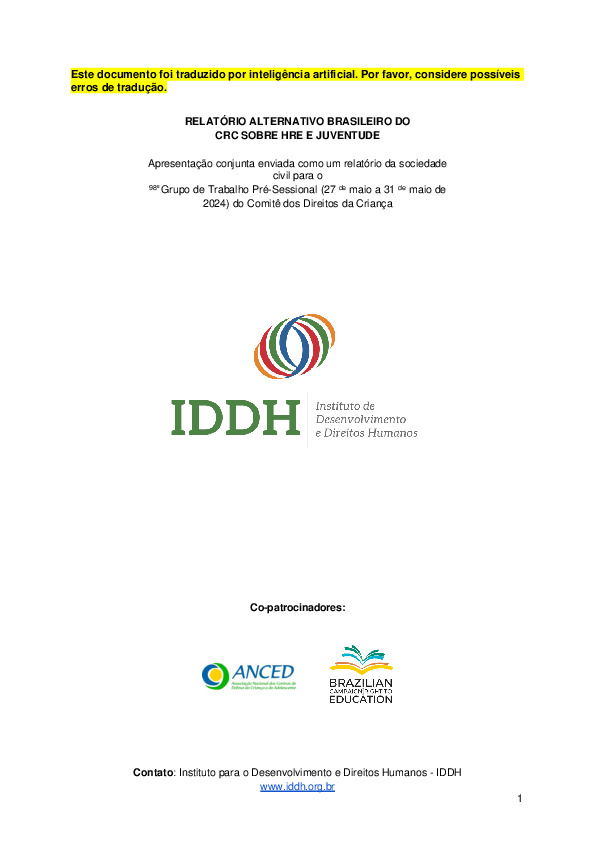 Relatório Alternativo Sociedade Civil IDDH_ANCED_Brazilian Campaign Righ to Education.pdf