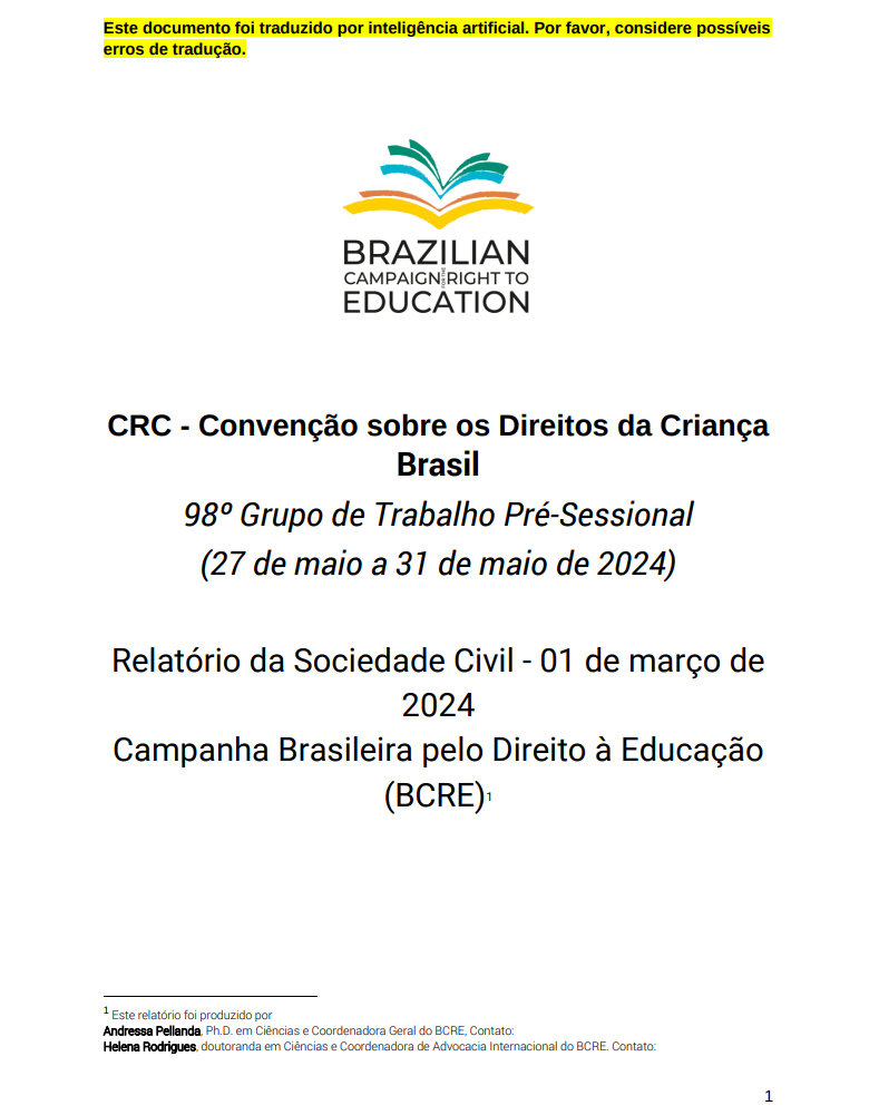 Relatório da Sociedade Civil Convenção sobre os Direitos da Criança(2024)_Brazilian Campaign Right to Education_Campanha Pelo Direito à Educação.pdf